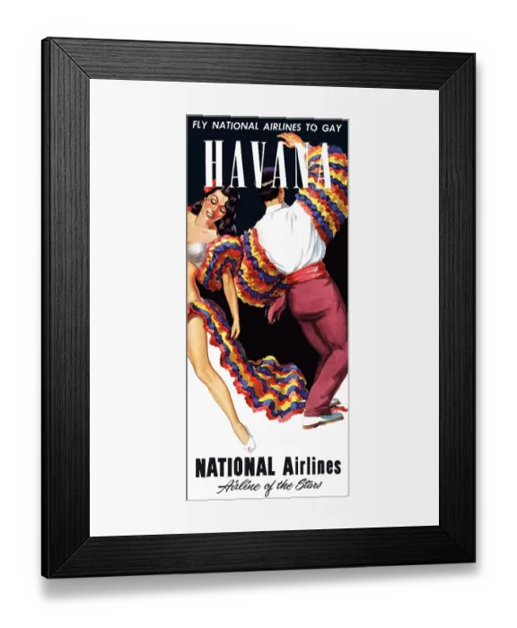 Framed Print : Fly National Airlines to Gay Havana