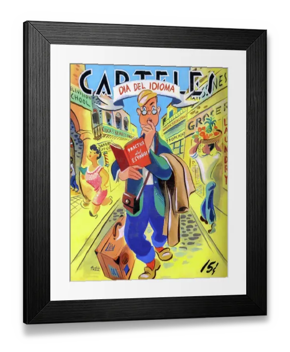 Framed Print : Carteles: Dia Del Idioma Framed Print : Carteles: Dia Del Idioma