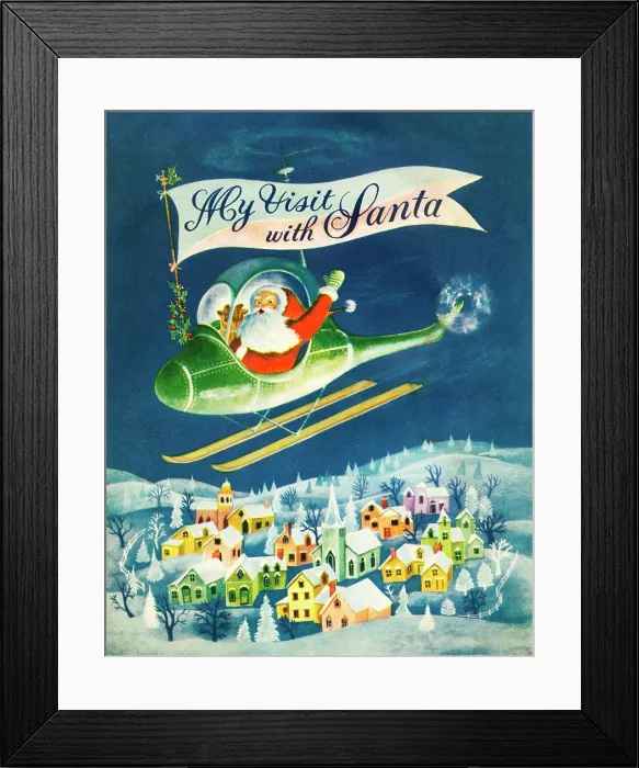 Framed Print : Helicopter Santa Framed Print : Helicopter Santa