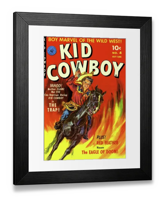 Framed Print : The Trap. Kid Cowboy #4 (Ziff-Davis, 1951) Framed Print : The Trap. Kid Cowboy #4 (Ziff-Davis, 1951)