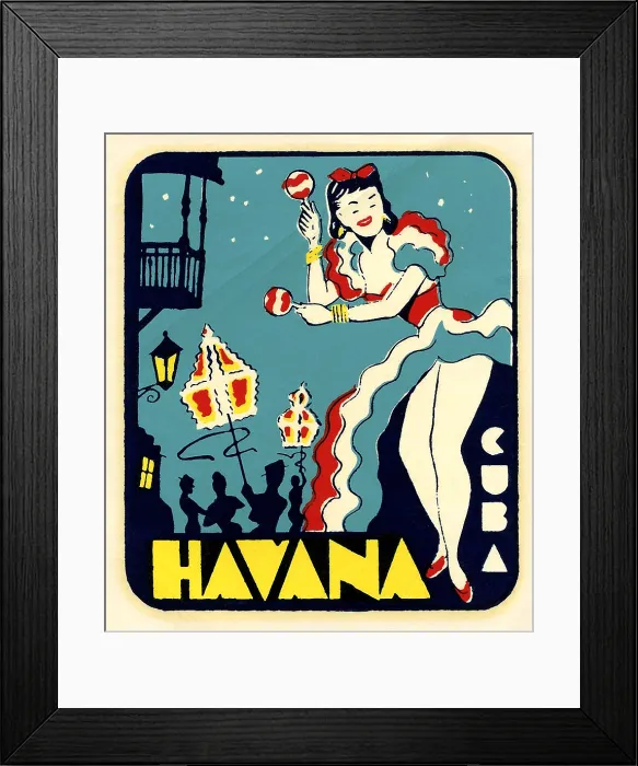 Framed Print : Havana Cuba Decal Framed Print : Havana Cuba Decal