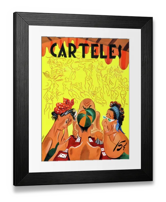 Framed Print : Carteles: Beach Poker Framed Print : Carteles: Beach Poker