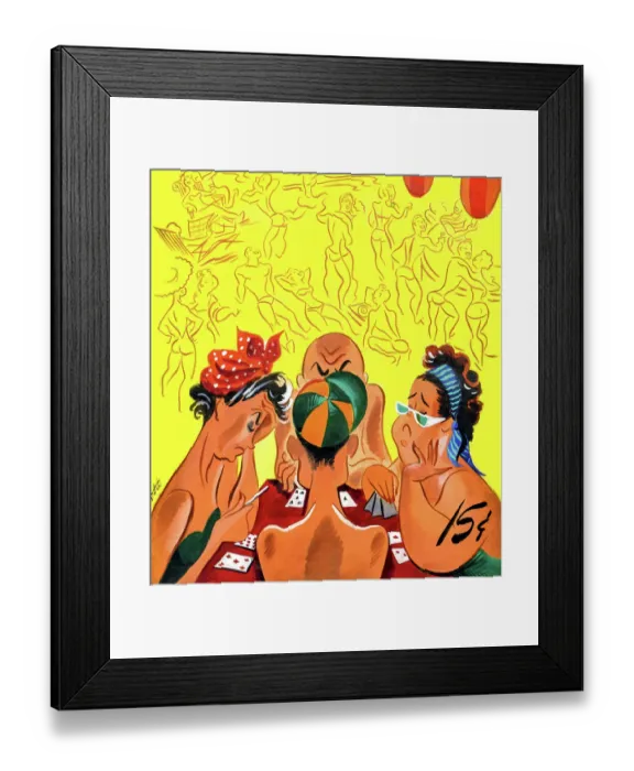 Framed Print : Beach Poker Framed Print : Beach Poker