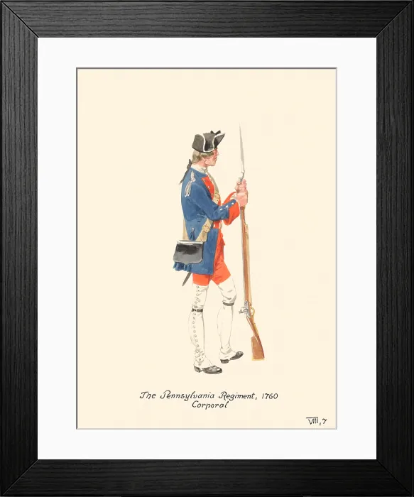 Framed Print : Pennsylvania Regiment Corporal