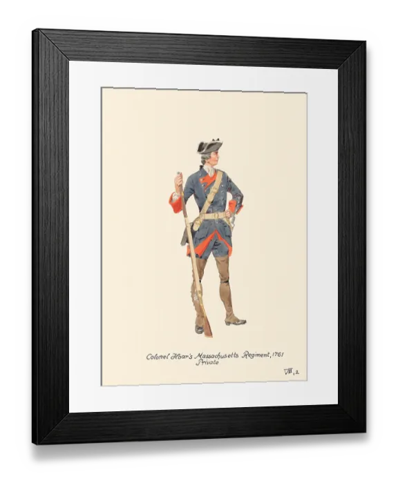Framed Print : Colonial Hoar's Massachusetts Private Framed Print : Colonial Hoar's Massachusetts Private