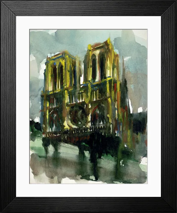 Framed Print : Travel sketch of the Cathedral at Notre Dame Framed Print : Travel sketch of the Cathedral at Notre Dame