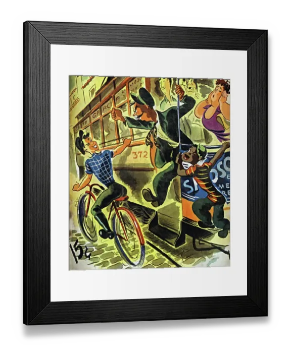 Framed Print : Free Ride. Cover to Carteles magazine by Andres Garcia Benitez (1916-1981) Framed Print : Free Ride. Cover to Carteles magazine by Andres Garcia Benitez (1916-1981)