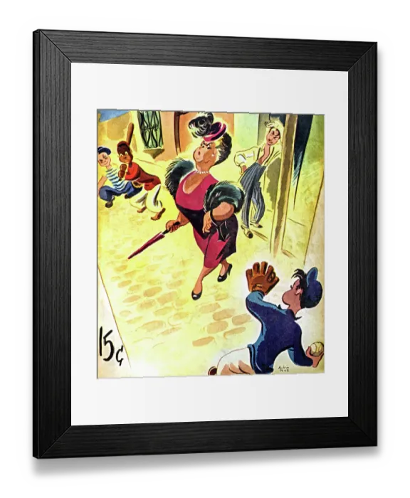 Framed Print : Obstacles. Cover to Carteles magazine by Andres Garcia Benitez (1916-1981) Framed Print : Obstacles. Cover to Carteles magazine by Andres Garcia Benitez (1916-1981)