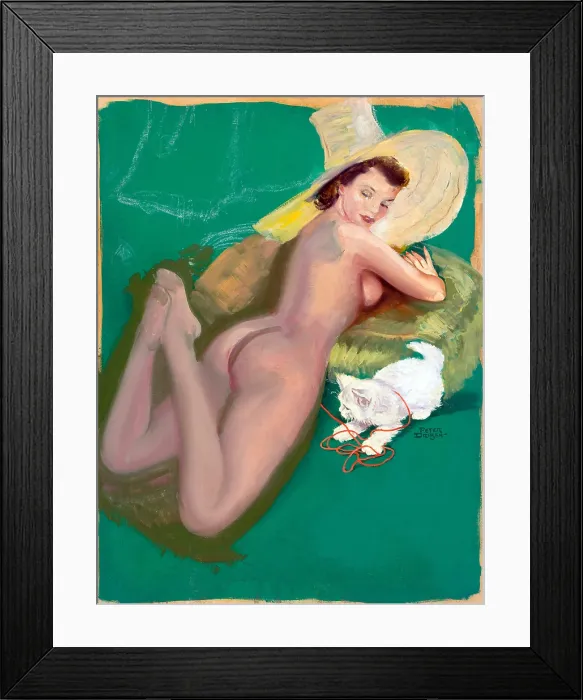 Framed Print : Kitten and Model Framed Print : Kitten and Model
