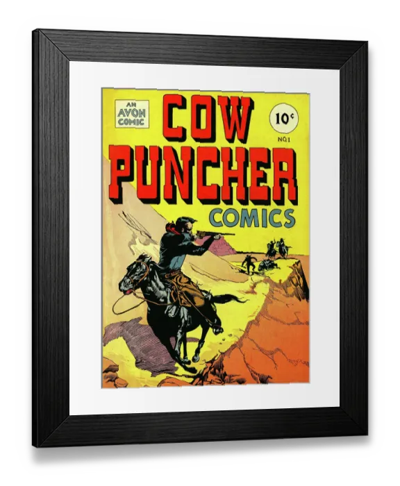 Framed Print : Cow Puncher Comics Framed Print : Cow Puncher Comics