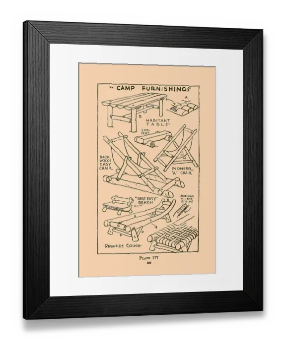 Framed Print : Camp Furnishings IV Framed Print : Camp Furnishings IV