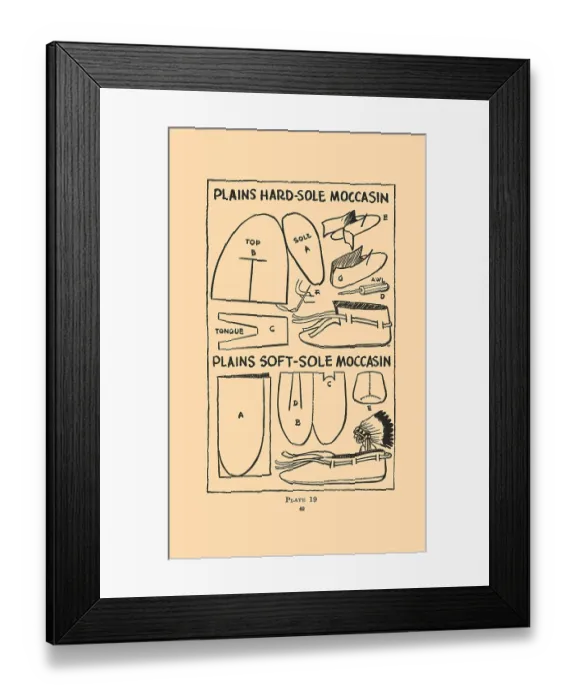 Framed Print : Plains Hard-Sole Moccasin Framed Print : Plains Hard-Sole Moccasin