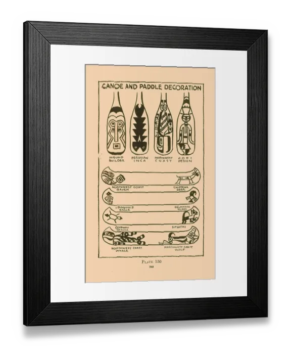 Framed Print : Canoe and Paddle Decoration