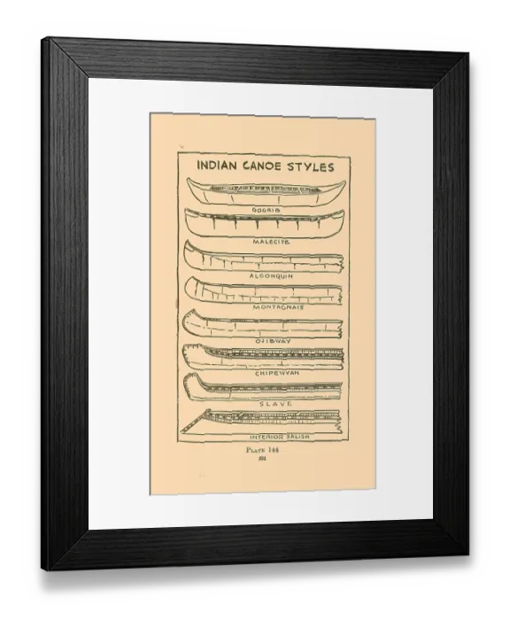 Framed Print : Indian Canoe Styles Framed Print : Indian Canoe Styles