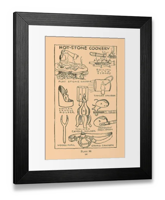 Framed Print : Hot Stone Cookery Framed Print : Hot Stone Cookery