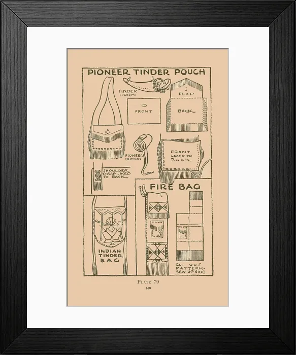 Framed Print : Pioneer Tinder Pouch Framed Print : Pioneer Tinder Pouch