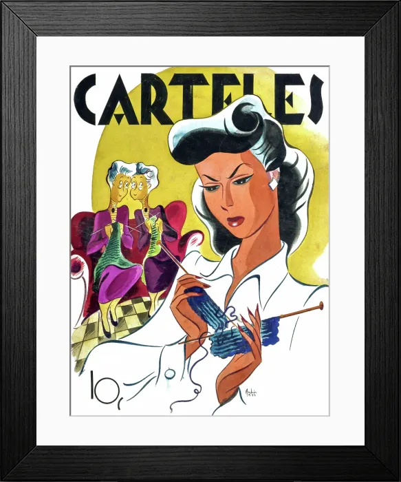 Framed Print : Carteles: Knitting So Young Framed Print : Carteles: Knitting So Young