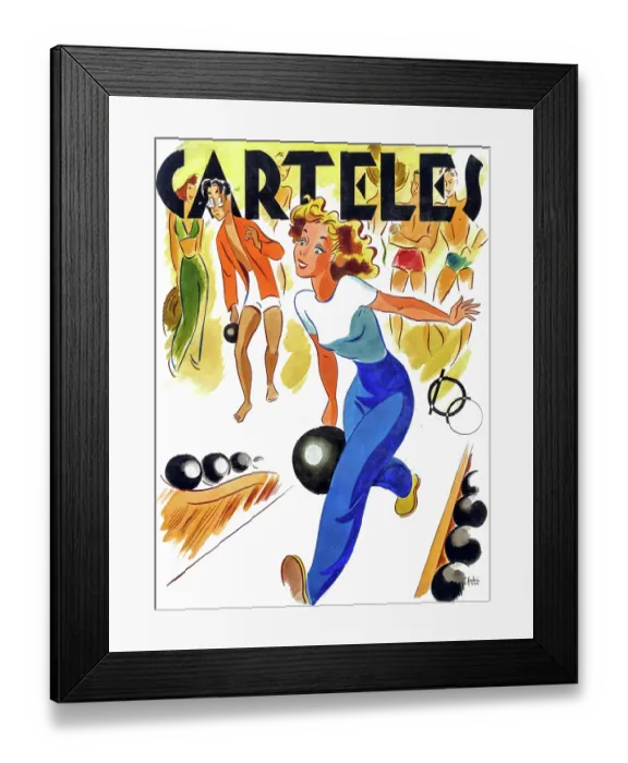 Framed Print : Carteles: She Can Bowl Framed Print : Carteles: She Can Bowl