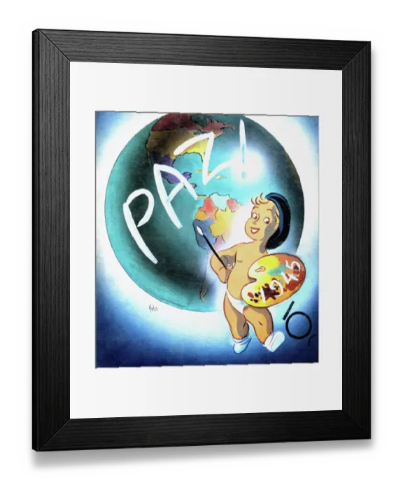 Framed Print : Paz! 1945. Cover to Carteles magazine by Andres Garcia Benitez (1916-1981) Framed Print : Paz! 1945. Cover to Carteles magazine by Andres Garcia Benitez (1916-1981)