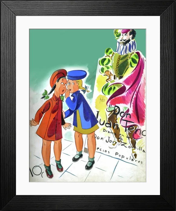 Framed Print : A Secret. Cover to Carteles magazine by Andres Garcia Benitez (1916-1981)