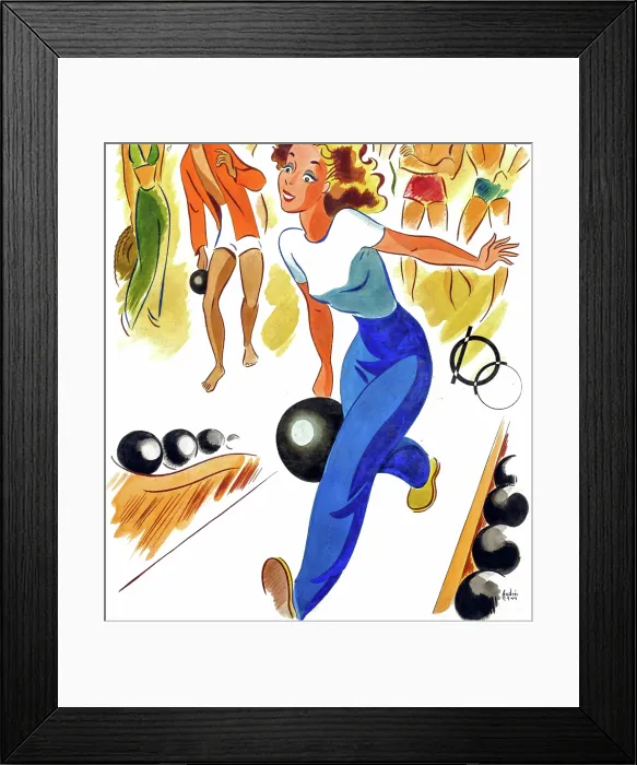 Framed Print : She Can Bowl