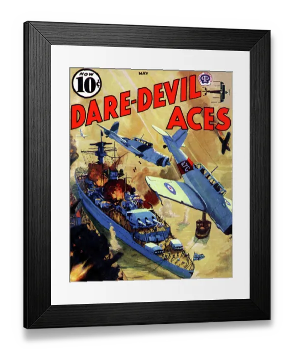 Framed Print : British attack German Battleship at Port Framed Print : British attack German Battleship at Port
