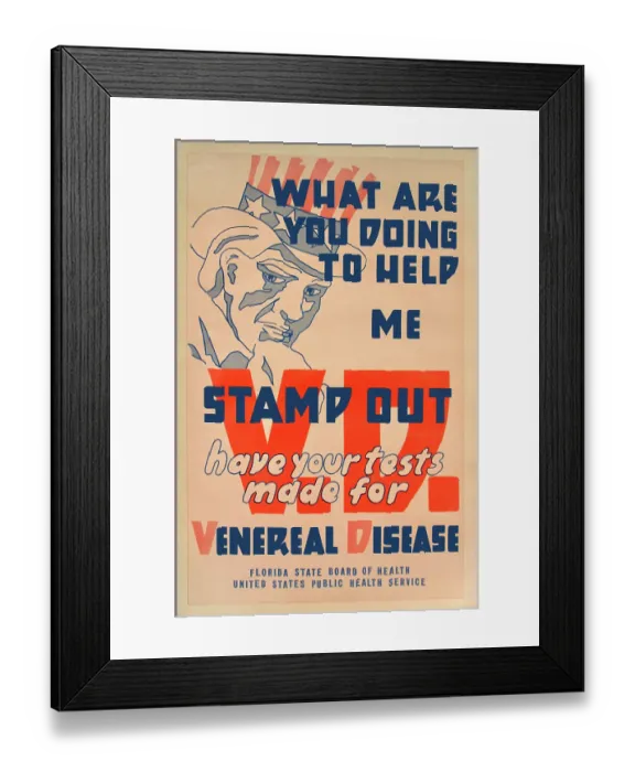 Framed Print : Stamp out Venereal Disease Framed Print : Stamp out Venereal Disease