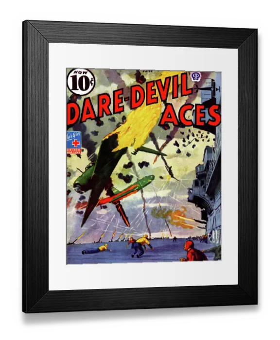 Framed Print : Japanese attack an American Aircraft Carrier
