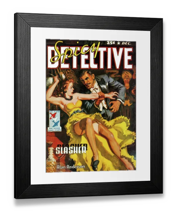 Framed Print : Slasher. Spicy Detective Stories - December 1942 Framed Print : Slasher. Spicy Detective Stories - December 1942