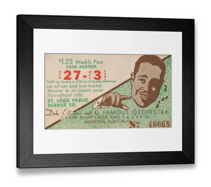 Framed Print : Duke Ellington Transit Pass Framed Print : Duke Ellington Transit Pass