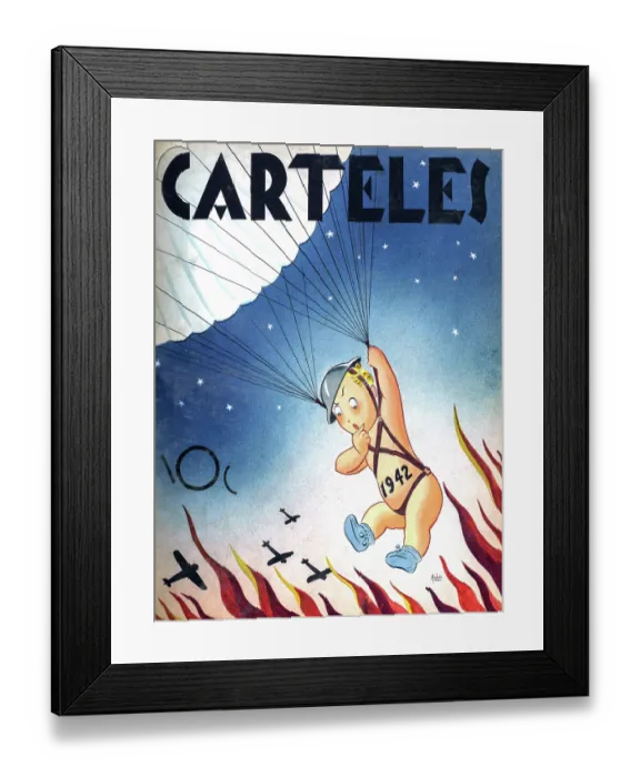 Framed Print : Carteles: Air Drop 1942 Framed Print : Carteles: Air Drop 1942