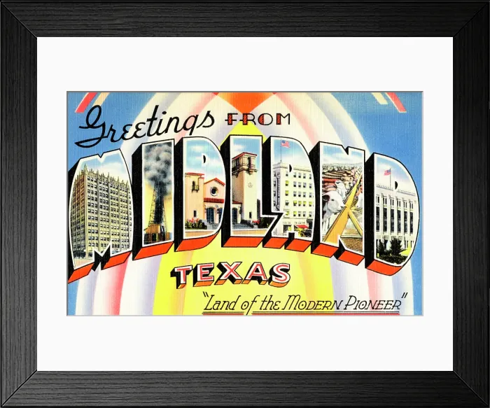 Framed Print : Greetings from Midland, Texas Framed Print : Greetings from Midland, Texas