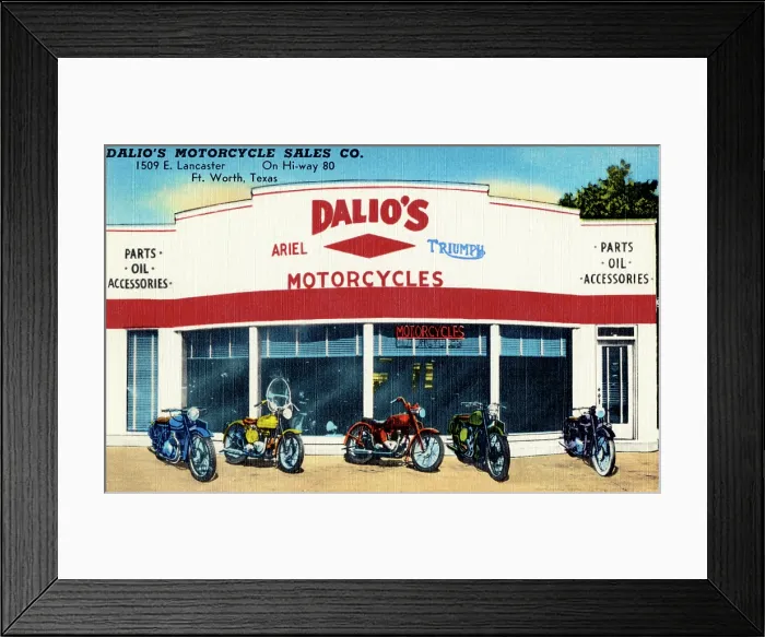 Framed Print : Dalio's Motorcycle Sales Co Framed Print : Dalio's Motorcycle Sales Co