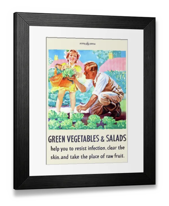 Framed Print : Green Vegetables & Salads Framed Print : Green Vegetables & Salads