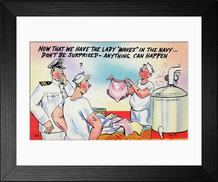 Framed Print : Lady 'Waves' in the Navy Framed Print : Lady 'Waves' in the Navy