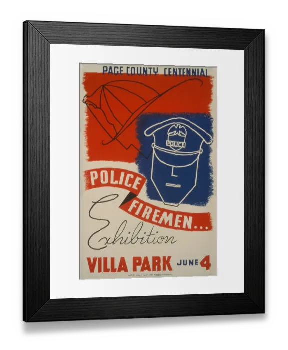 Framed Print : DuPage County centennial--Police, firemen...exhibition Framed Print : DuPage County centennial--Police, firemen...exhibition