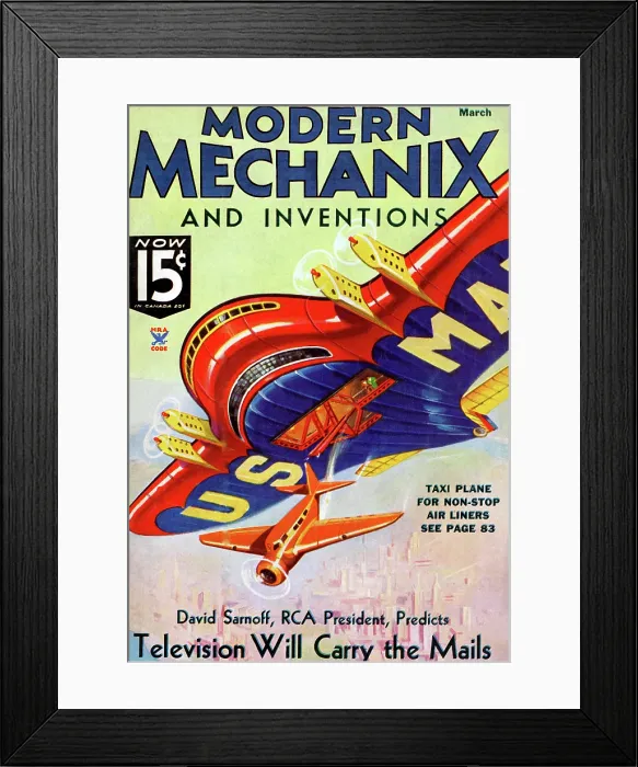 Framed Print : Modern Mechanix - Will TV Carry the mails?
