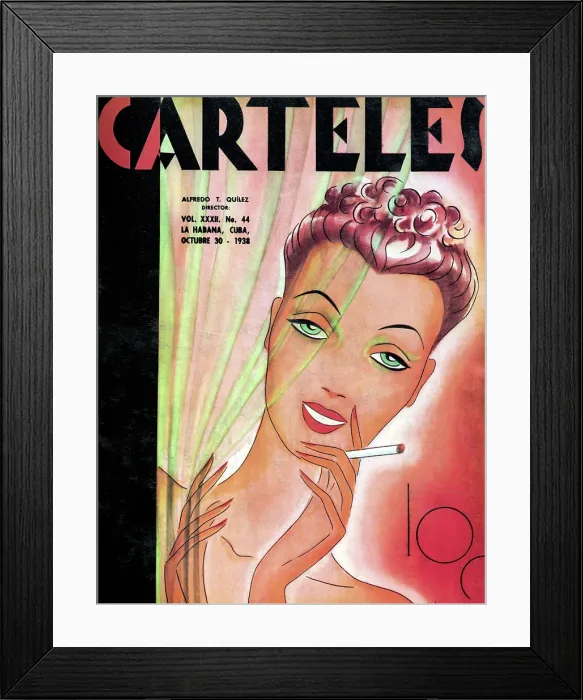 Framed Print : Carteles: Smoking Lady Framed Print : Carteles: Smoking Lady