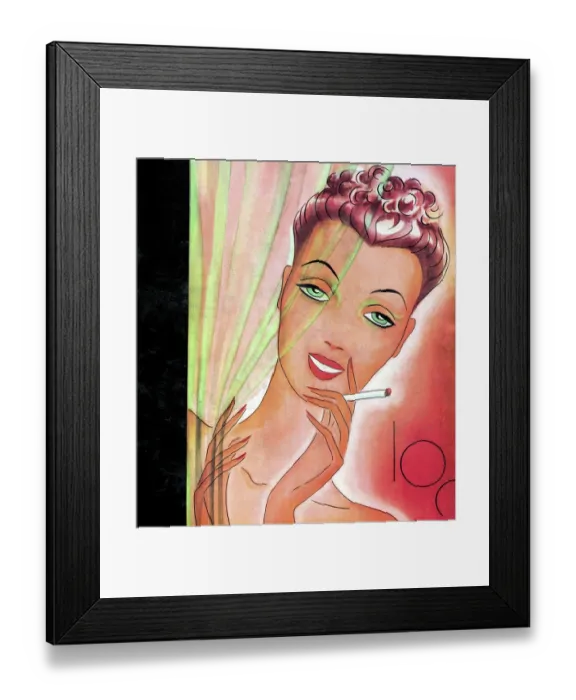 Framed Print : Smoking Lady Framed Print : Smoking Lady