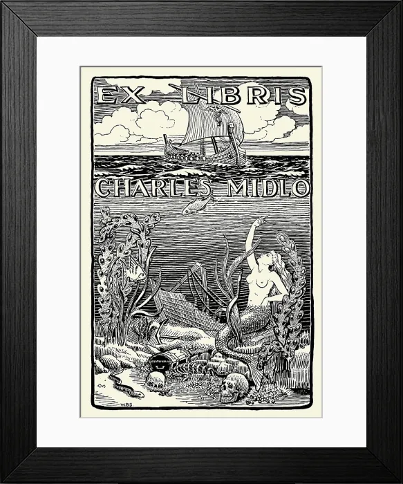 Framed Print : Ex Libris Charles Midlo