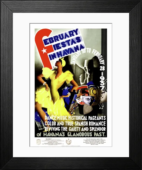 Framed Print : February fiestas in Havana 1937
