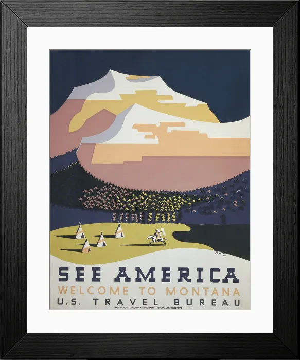 Framed Print : See America. Welcome to Montana Framed Print : See America. Welcome to Montana