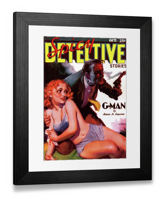 Framed Print : G-Man. Spicy Detective Stories - October 1936 Framed Print : G-Man. Spicy Detective Stories - October 1936