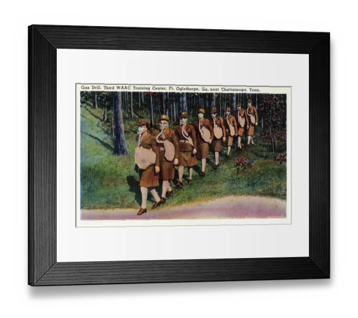 Framed Print : Gas drill, Third WAAC Training Center Framed Print : Gas drill, Third WAAC Training Center