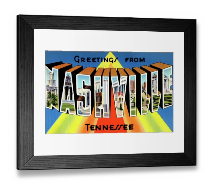 Framed Print : Greetings from Nashville, Tennessee