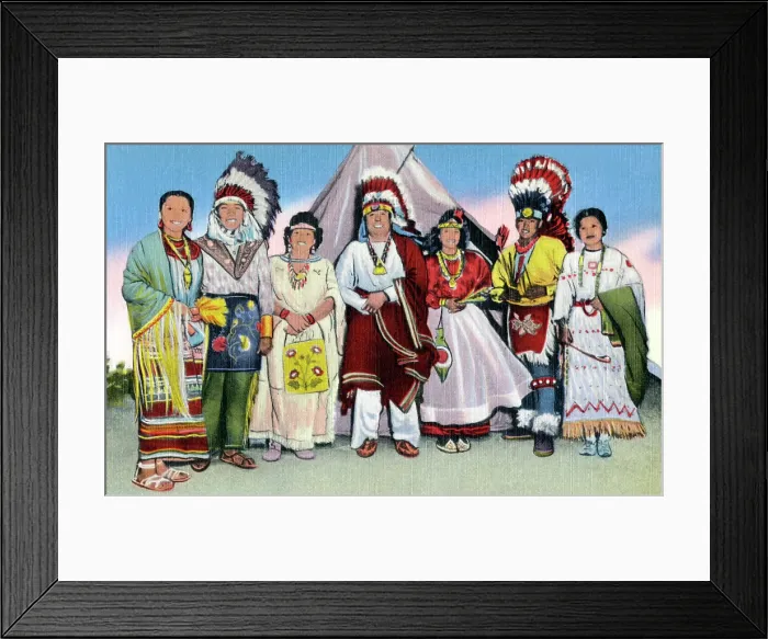 Framed Print : A typical Group of West Plains first Americans Framed Print : A typical Group of West Plains first Americans