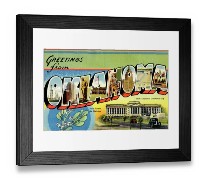 Framed Print : Greetings from Oklahoma Framed Print : Greetings from Oklahoma