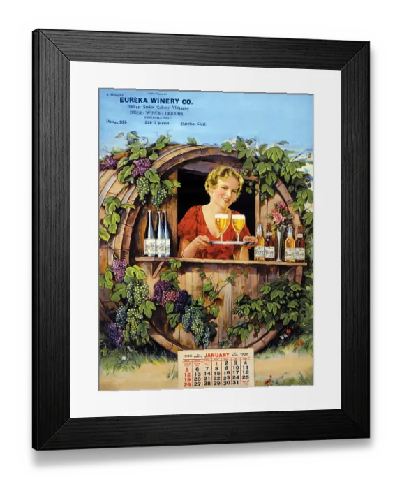 Framed Print : Eureka Winery Co