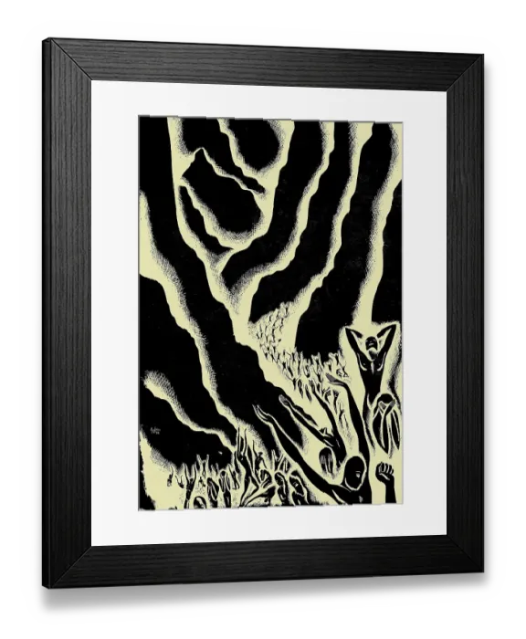 Framed Print : Damnation. Figures reach out in agony in a dark scene of damnation in Hell Framed Print : Damnation. Figures reach out in agony in a dark scene of damnation in Hell