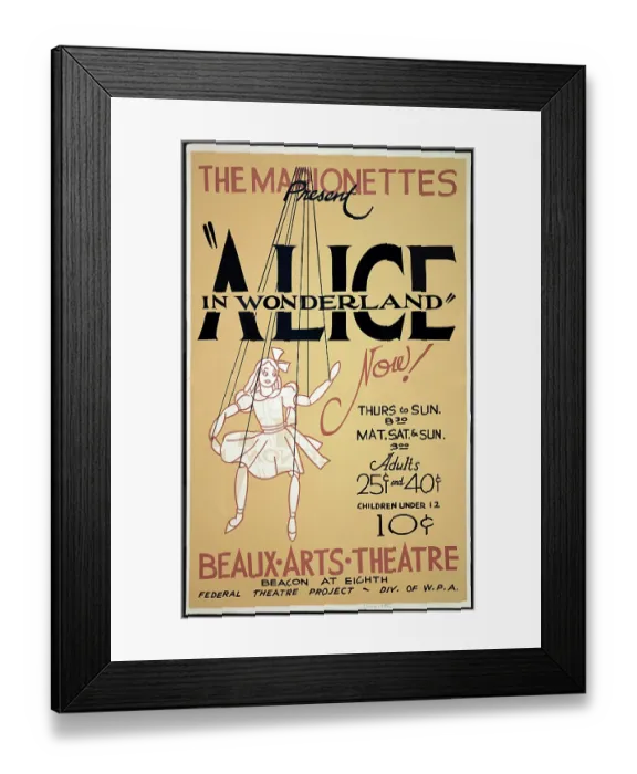 Framed Print : Marionettes present Alice in Wonderland Framed Print : Marionettes present Alice in Wonderland